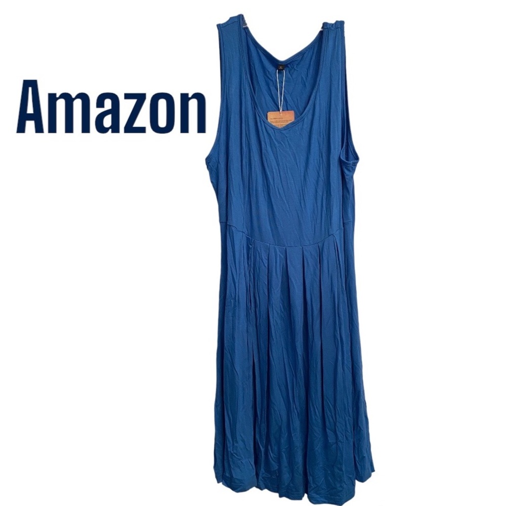 Amazon Sleeveless Summer Pullover dress Blue XL NWT